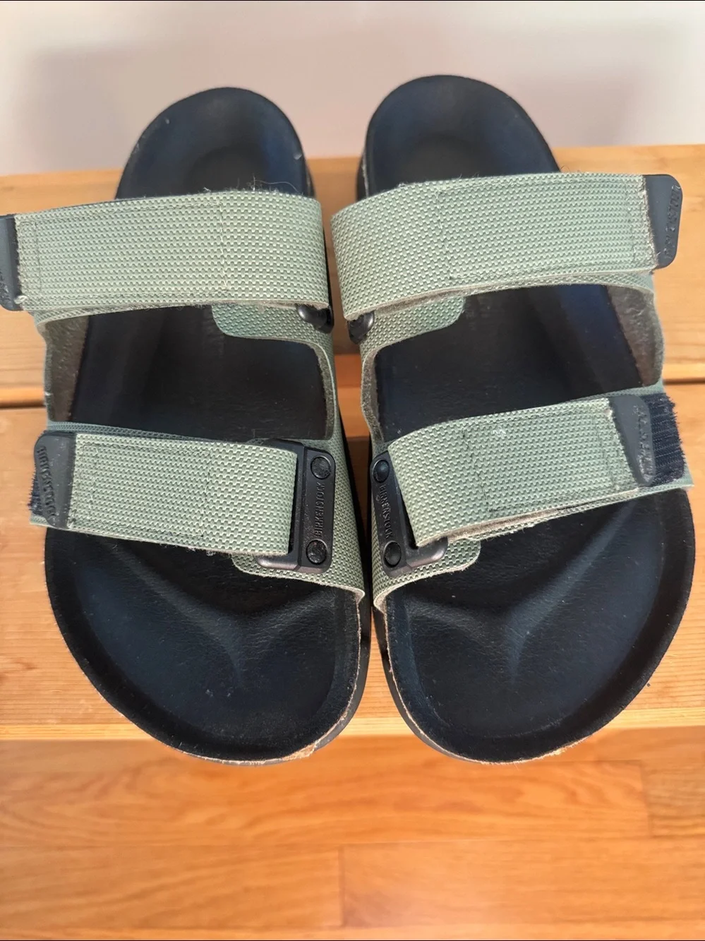 Birkenstock Olive Green Two-Strap Mens Sandals